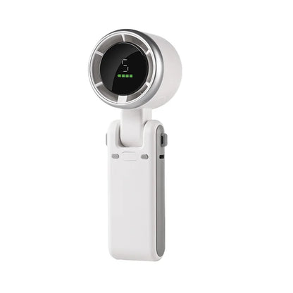 New 180 Degree Foldable Mini Desk Turbo Fan with LED Display Portable Neck Hanging for Outdoor