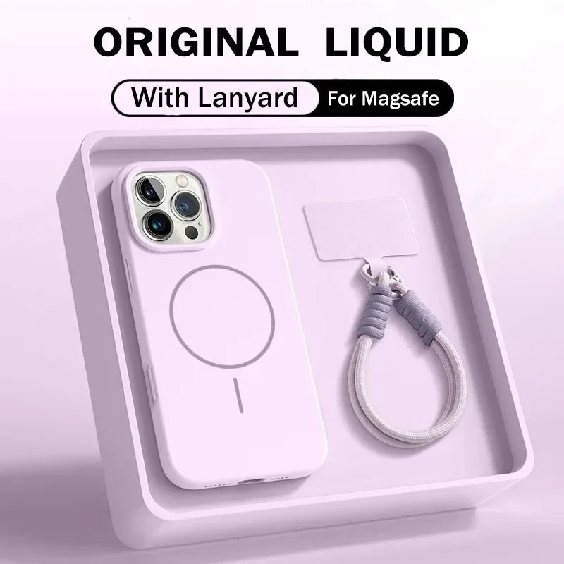 Matte Case with Wrist Strap for iPhone, Colorful Lanyard